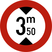 Signal C29 : Interdit au-delà de la hauteur indiquée