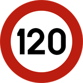 Signal C43 : Vitesse maximale : 120 km/h