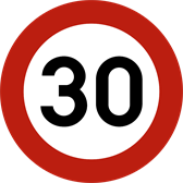 Signal C43 : Vitesse maximale : 30 km/h