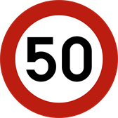 Signal C43 : Vitesse maximale : 50 km/h