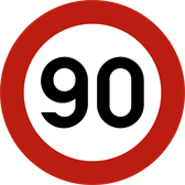 Signal C43 : Vitesse maximale : 90 km/h