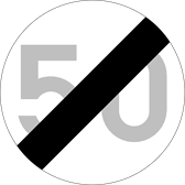Signal C45 : Fin de la limitation à 50 km/h