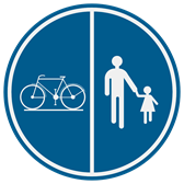 Signal D9a : Piétons et cyclistes : chacun sa partie