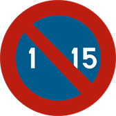 Signal E5 : Stationnement interdit du 1er au 15 du mois
