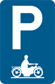Signal E9i : Stationnement réservé aux motocyclettes