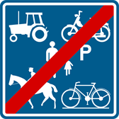 Signal F101c : Fin de chemin réservé, variante agricole