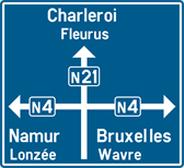Signal F25 : Préavis de direction avant un carrefour