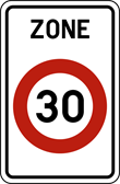 Signal F4a : Début de zone 30