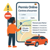 Itinéraires examen pratique permis de conduire - Parcours centres d'examen Belgique
