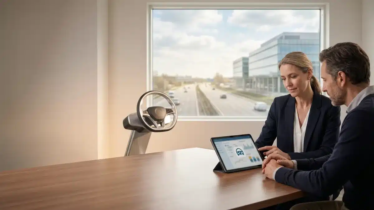 Médecin remplissant un formulaire d'aptitude à la conduite pour le département CARA de Vias.