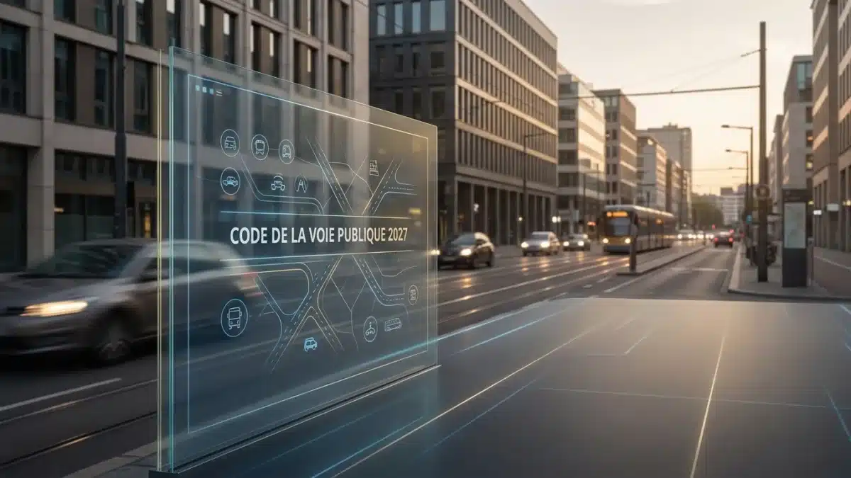 Illustration des nouveaux panneaux de signalisation pour la réforme du Code de la Voie Publique 2027.