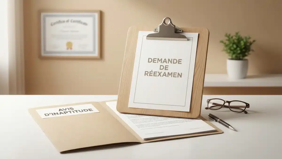 Un conducteur examine son dossier pour contester une décision d'inaptitude à la conduite.