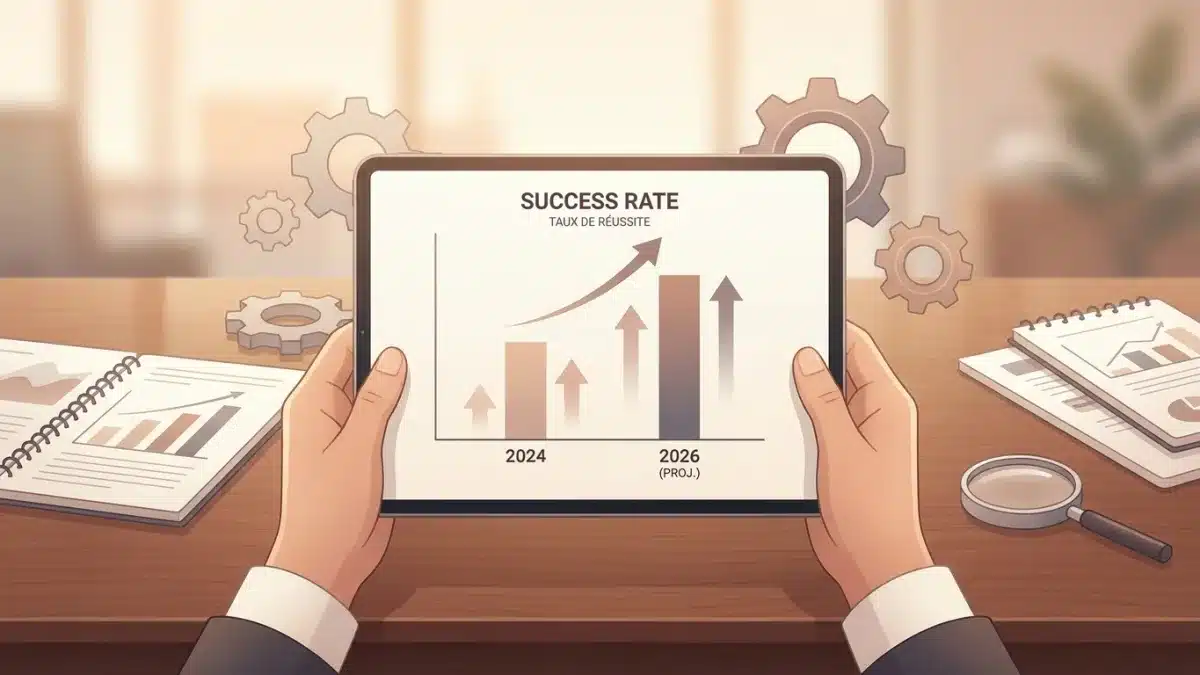 Graphique illustrant les taux de réussite à l'examen théorique pour évaluer la difficulté de l'épreuve.