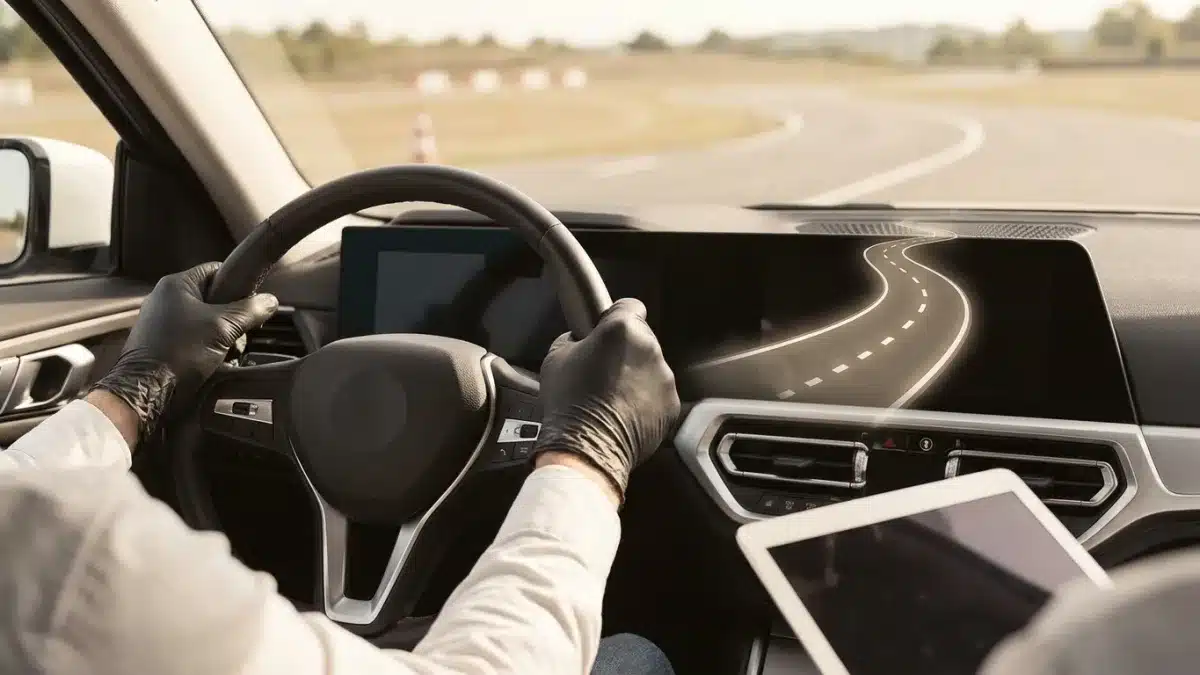 Une position correcte des mains sur le volant assure une meilleure maîtrise de la trajectoire du véhicule.