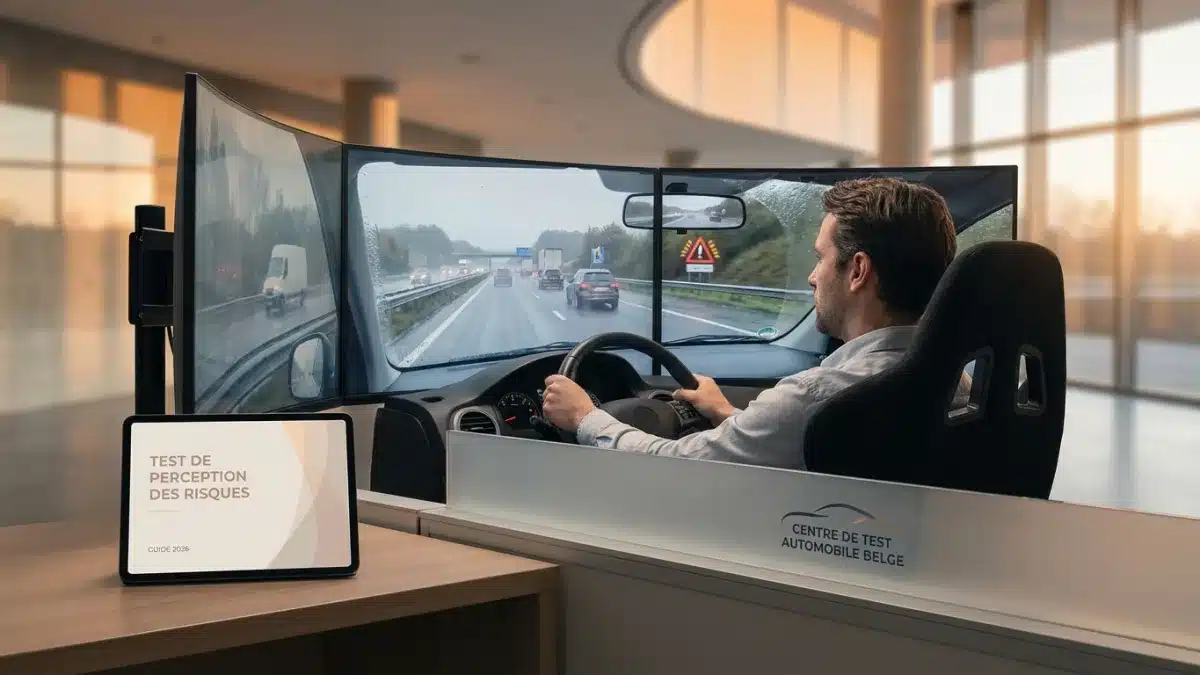 Conducteur au volant analysant les dangers de la route pour réussir le test de perception des risques.