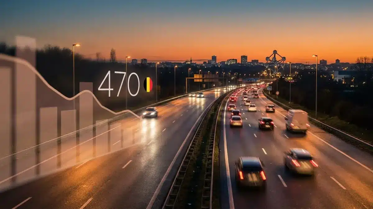 Circulation sur une autoroute belge illustrant la baisse de la mortalité routière en 2024.