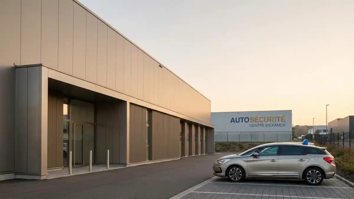 Bâtiment officiel du centre d'examen du permis de conduire Autosécurité situé à Arlon.
