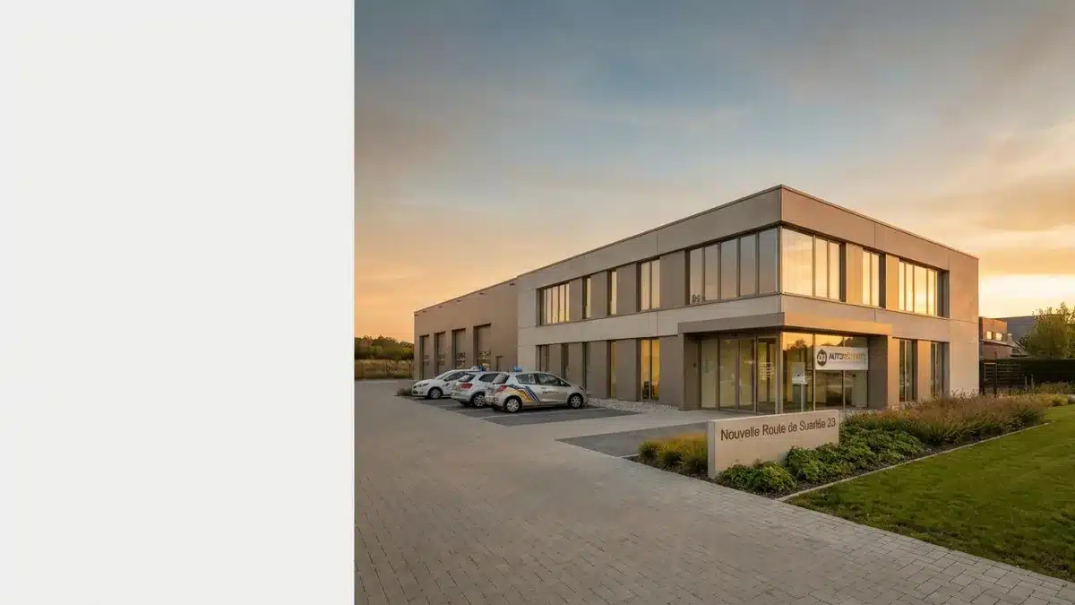 Bâtiment principal du centre d'examen du permis de conduire de Namur à Suarlée.