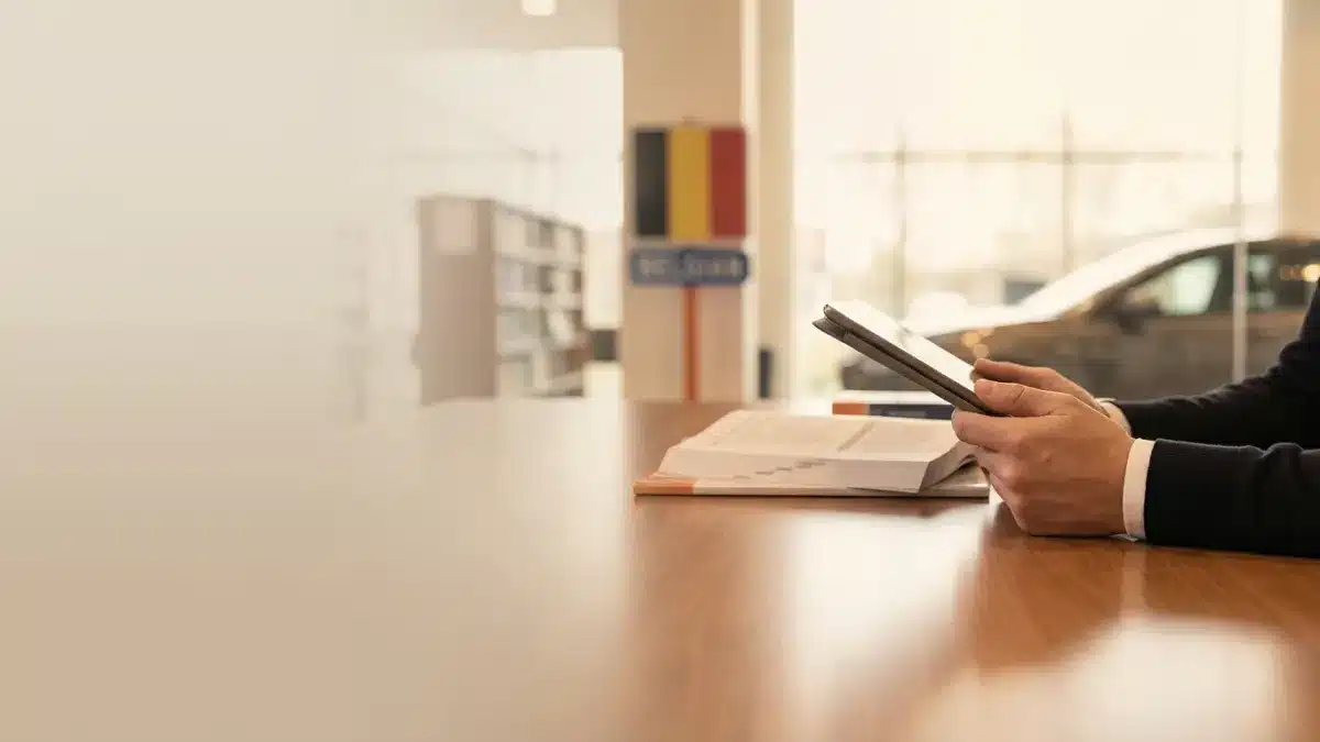 Candidat concentré devant un écran d'ordinateur lors de l'examen théorique du permis de conduire en Belgique.