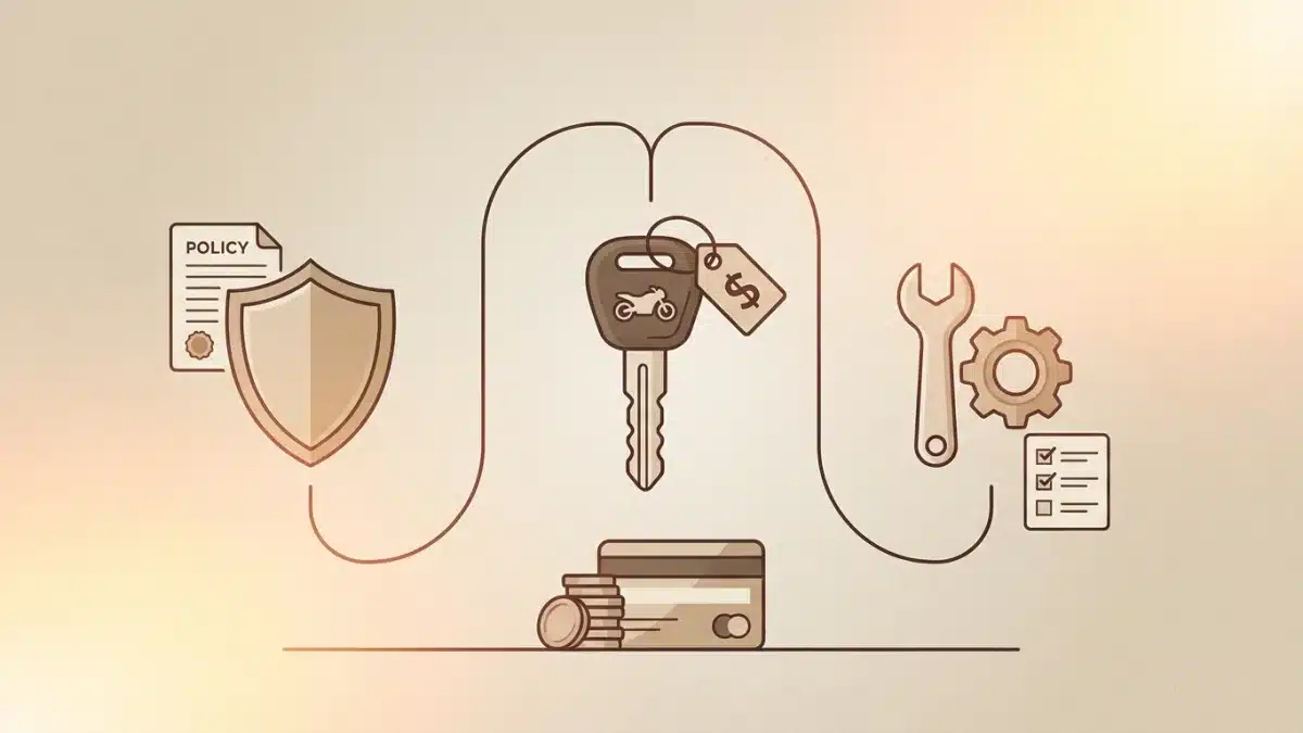 Un motard évalue le budget total pour l'achat, l'assurance et l'entretien de sa moto A2.