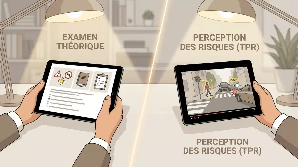 Différences entre TPR et examen théorique.