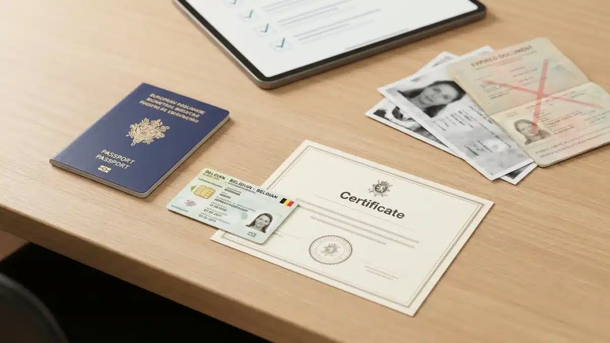 Un candidat présente ses documents originaux obligatoires à l'examinateur du permis.