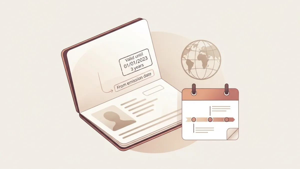 Détail d'un permis de conduire international belge indiquant une validité officielle de trois ans.