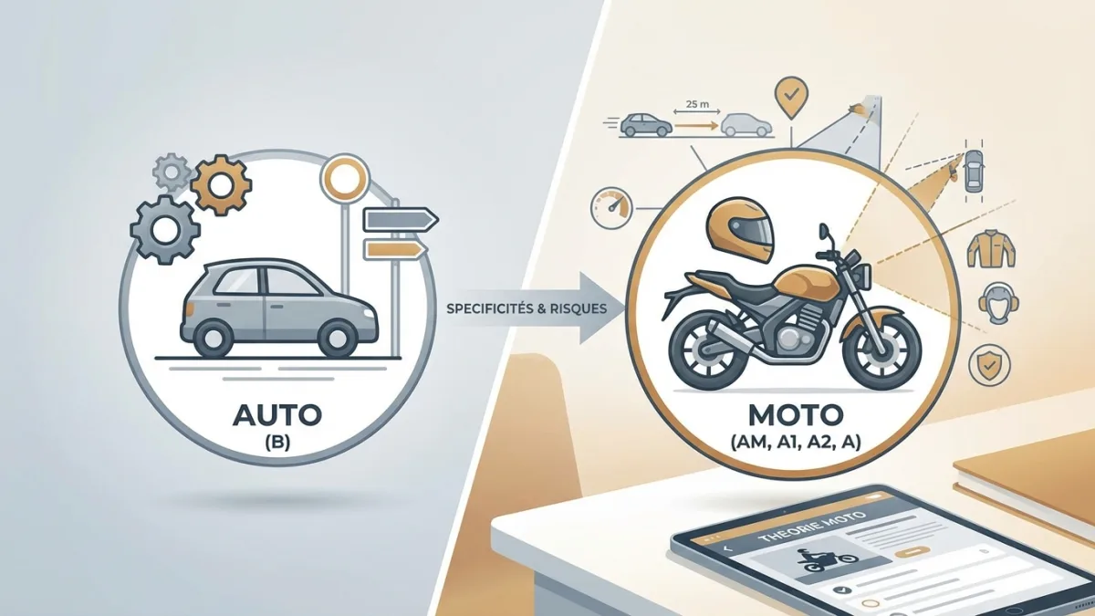 Examen théorique moto : contenu et spécificités.