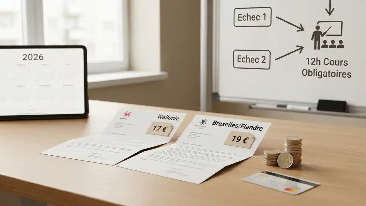 Un jeune candidat paie les frais d'inscription pour repasser son examen théorique du permis de conduire.