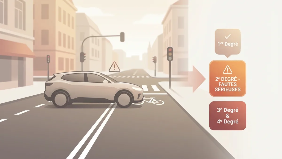 Conducteur recevant une amende pour une infraction routière du deuxième degré en Belgique.