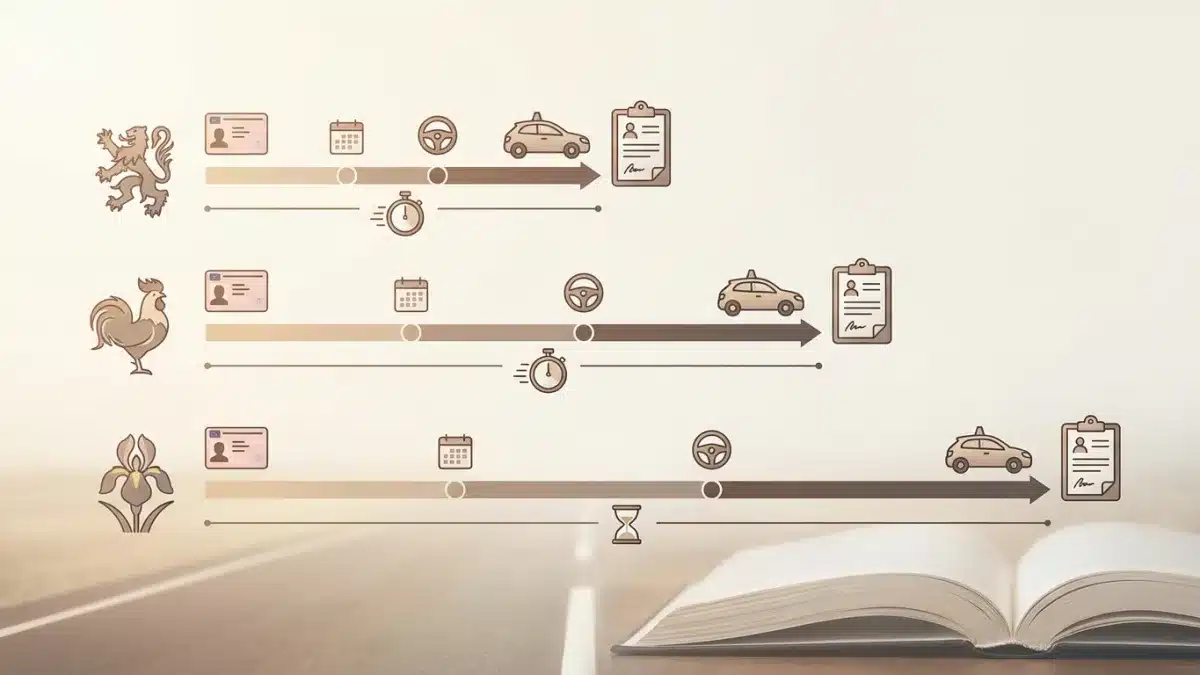 Apprenti conducteur s'exerçant sur route durant sa période de stage obligatoire avant l'examen.