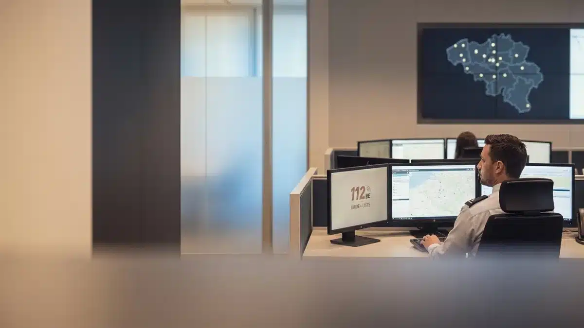 Une personne compose le 112 sur son téléphone portable pour contacter les secours en Belgique.