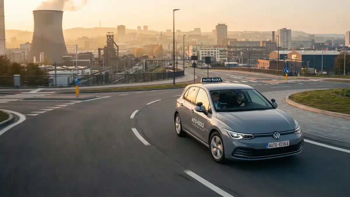 Carte détaillée des itinéraires de l'examen pratique du permis de conduire à Charleroi pour l'année 2026.