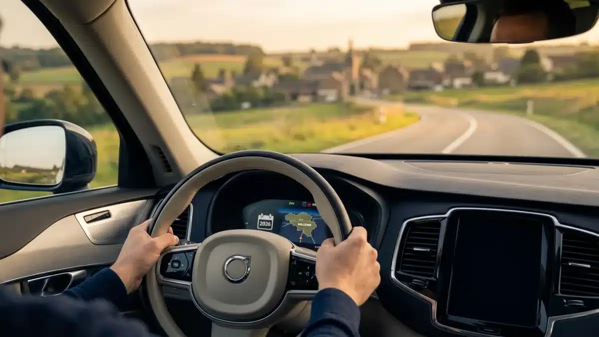 Jeune candidat concentré passant l'examen théorique du permis de conduire sur ordinateur en Wallonie.