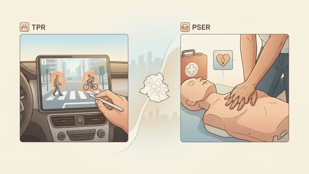 Candidat apprenant les gestes de premiers secours, une étape obligatoire pour le permis de conduire à Bruxelles.