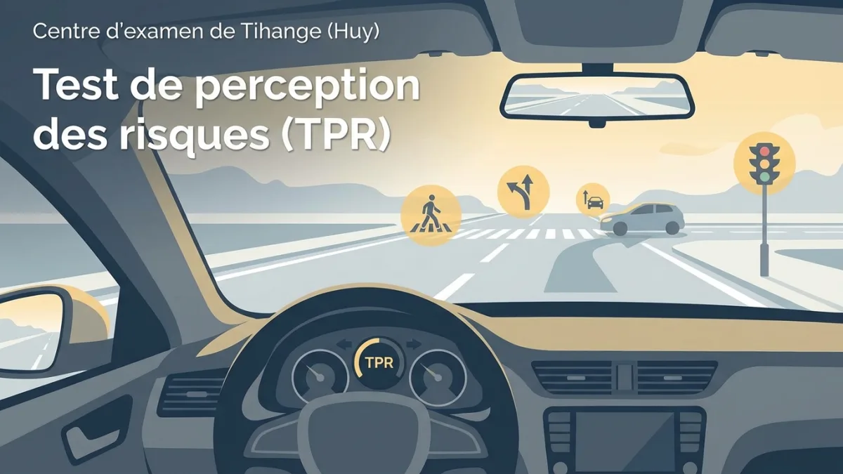 Candidat passant le test de perception des risques sur ordinateur au centre de Tihange.